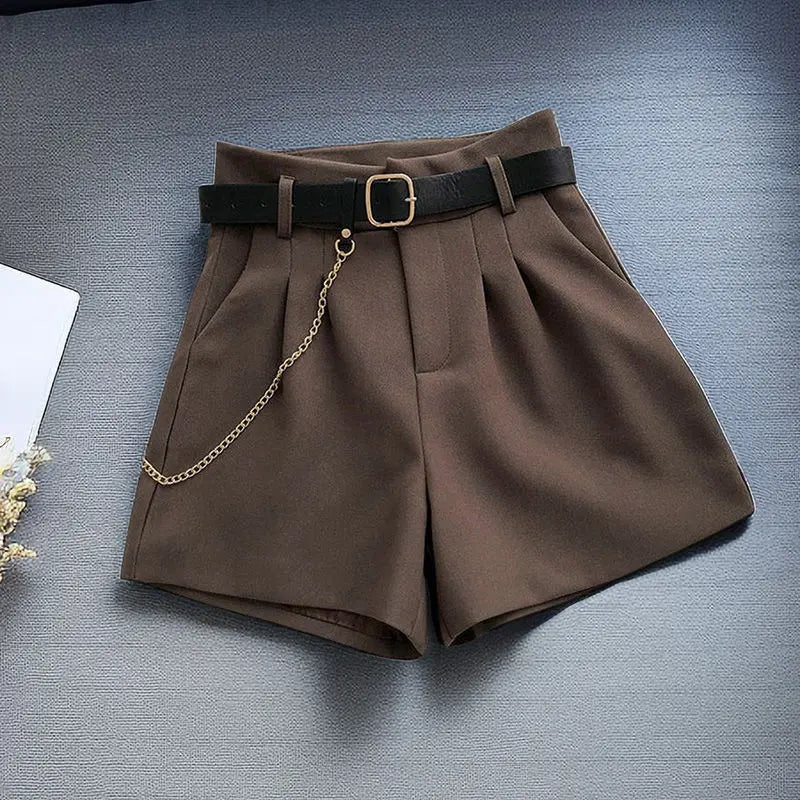 Women's Summer Suit Shorts 2025 New Korean Version Slim High Waist Casual