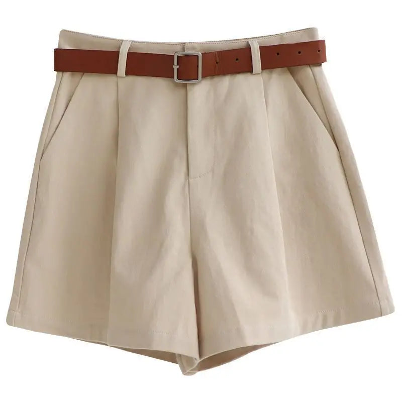 Summer Elegant Fashion Harajuku Slim Fit Female Clothes Loose Casual All Match Sports Shorts Solid High Waist Wide Leg Pants