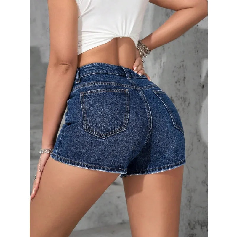 Y2k Shorts Denim Shorts Women Ripped Light Wash High Waisted Vintage Street Style Elastic Comfortable Fit