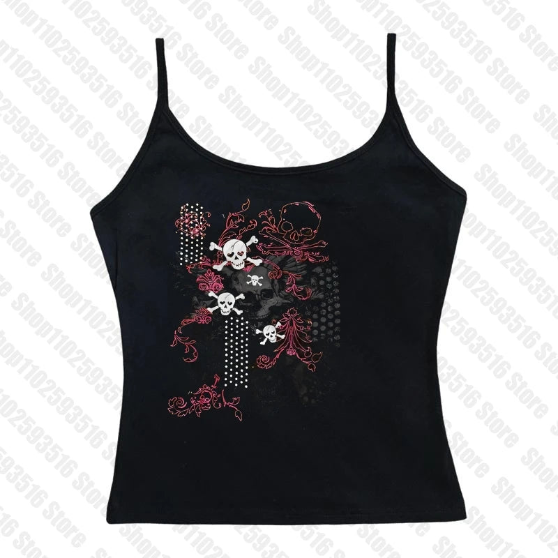 Aesthetic Clothing T-shirt Baby Tees Y2k Tops Crop Top Women Gothic Grunge Clothes Y2k Kitty 90s Clothes Vintage Kpop Goth Emo